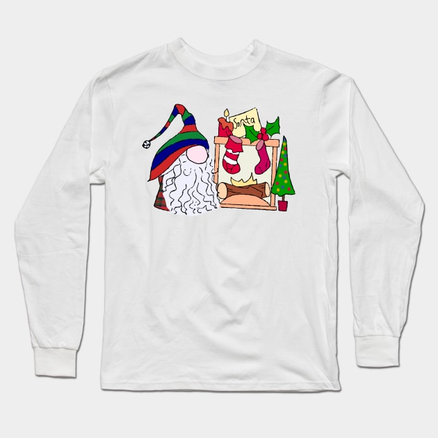 A Very Gnome Christmas Long Sleeve T-Shirt by m2inspiration
